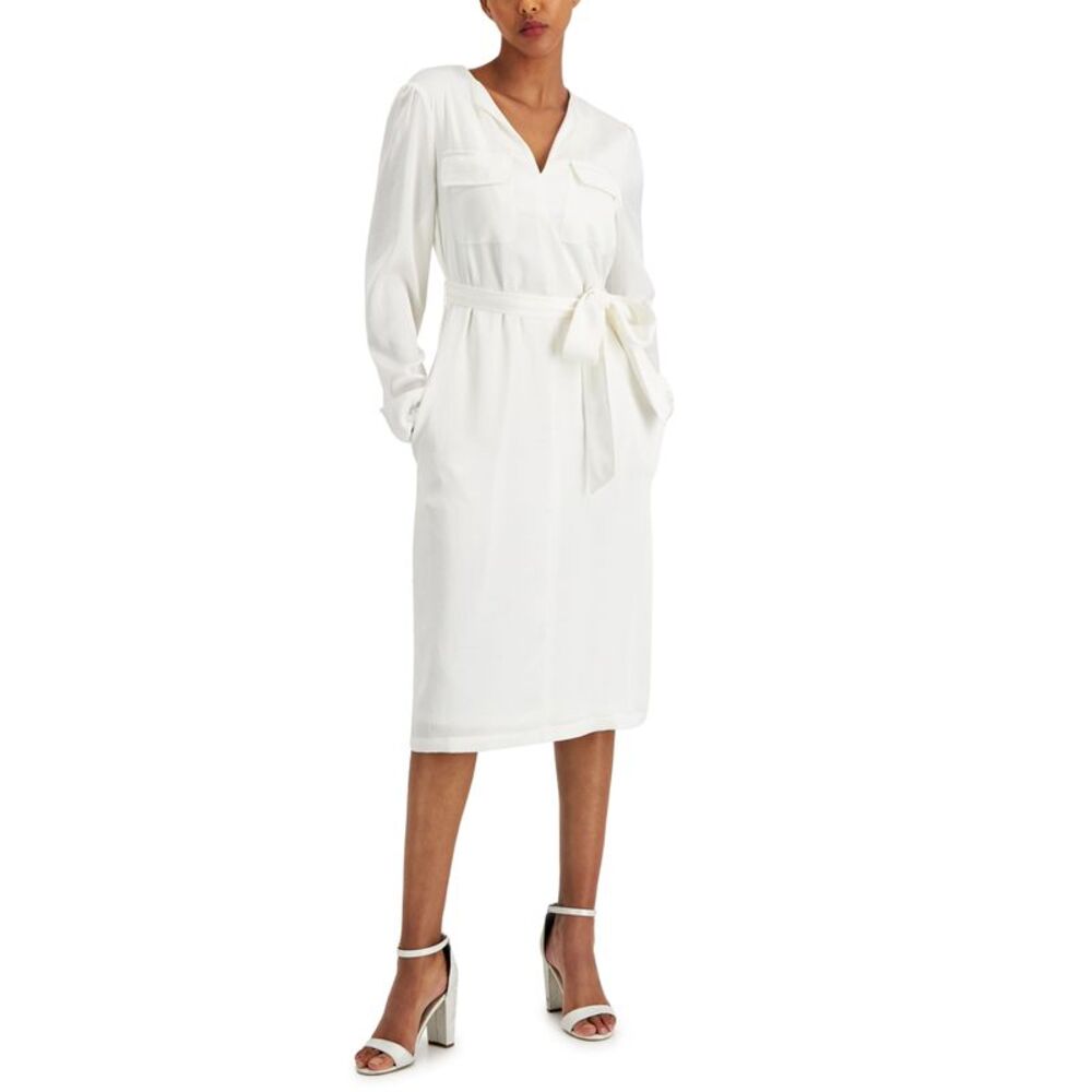 Alfani Satin Utility Shirtdress